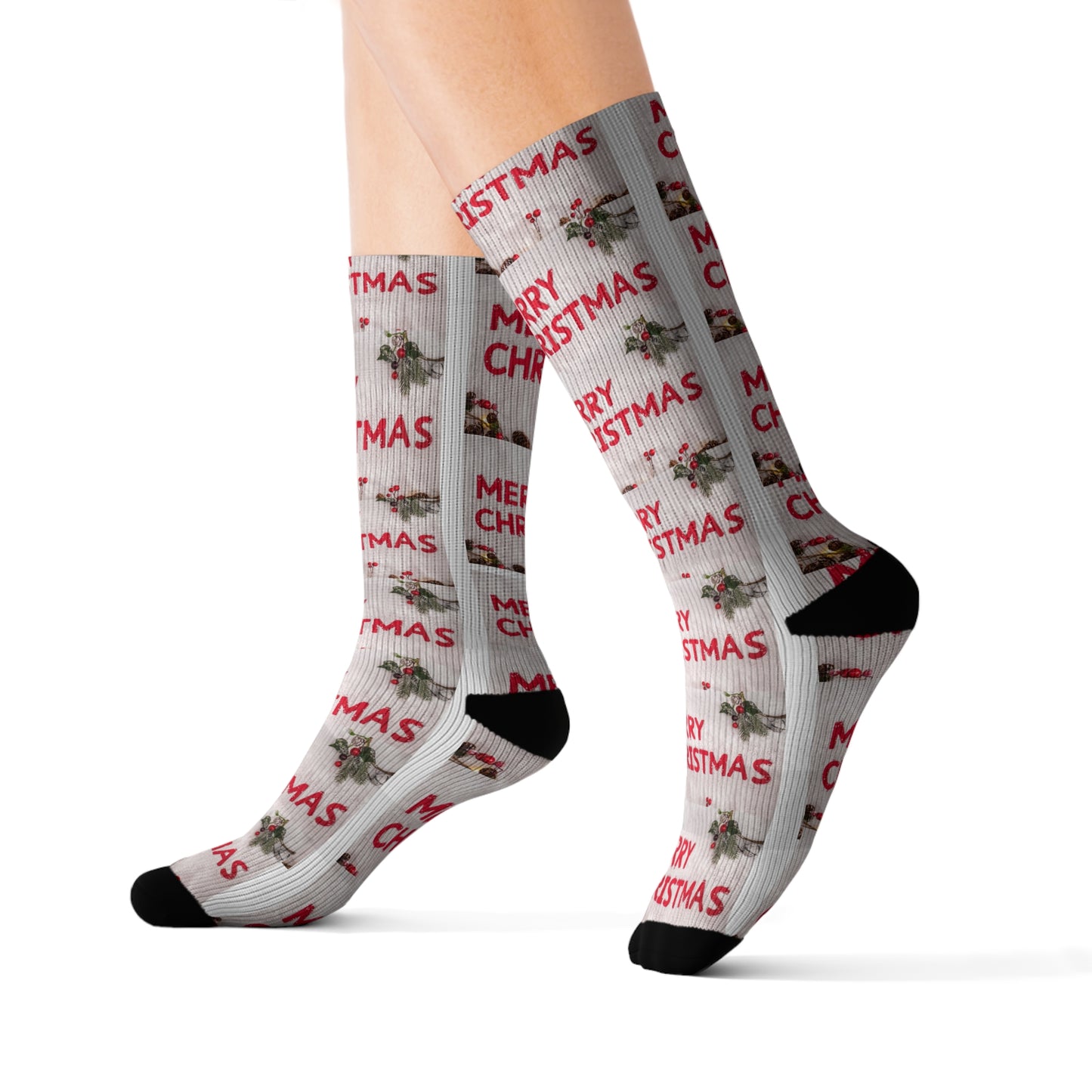 Christmas Sublimation Socks, Holiday Stockings, Festive Footwear, Xmas Gifts, Winter Accessories, Unique Printed Socks